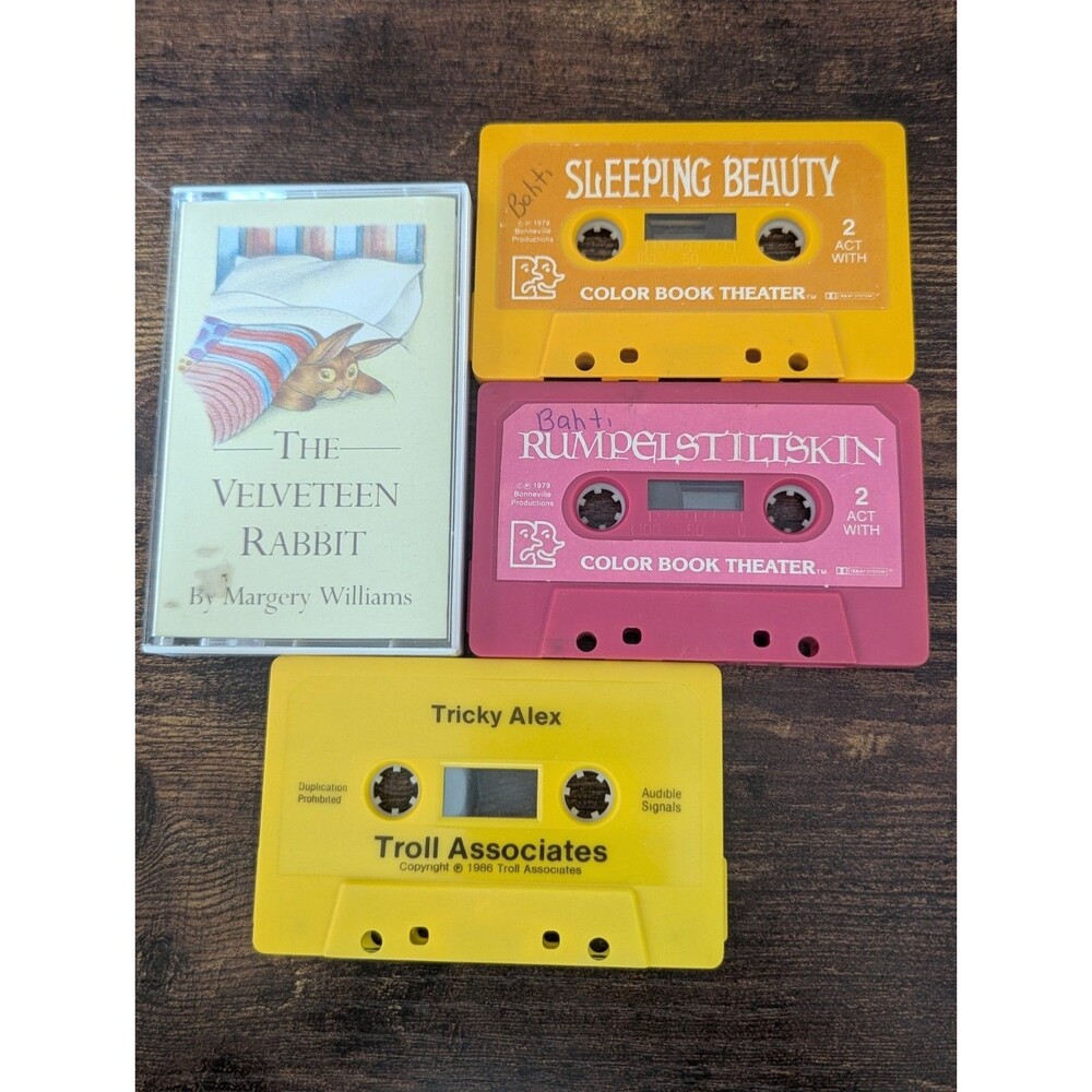 LOT OF 4 VTG Childrens Story Book Audio Cassette Tapes Fairy Tales Troll Assoc